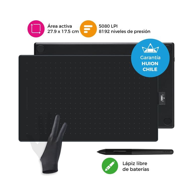 Tableta Grafica Digitalizadora RTP-700 Black - Incluye Guante