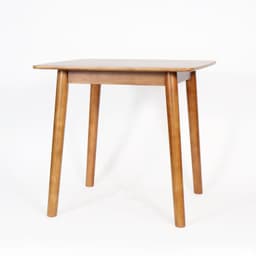 Mesa de Comedor Preston de Madera de Caucho Natural Cafe Claro Moderna y Funcional 80x80x74 cm