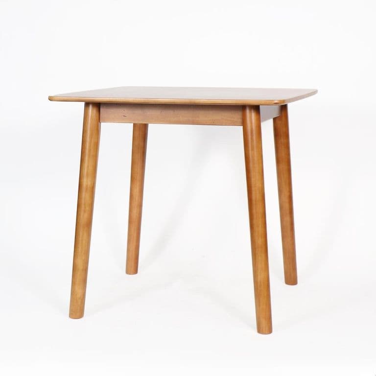 Mesa de Comedor Preston de Madera de Caucho Natural Cafe Claro Moderna y Funcional 80x80x74 cm