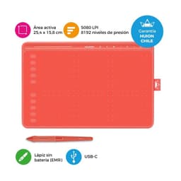 Tableta Grafica HS611 Red con Barra Multimedia