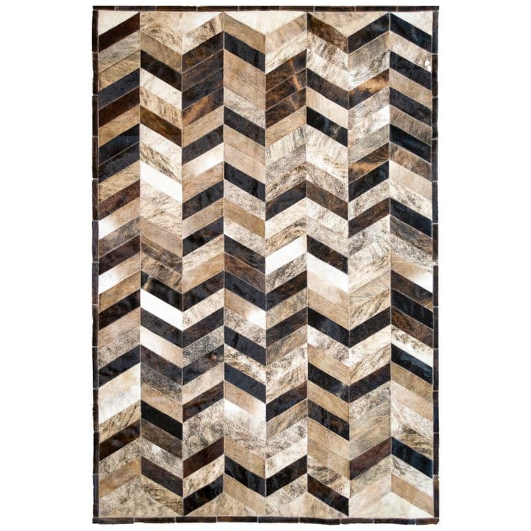 Alfombra Cuero Natural 166X236 Cm Diseno Chevron