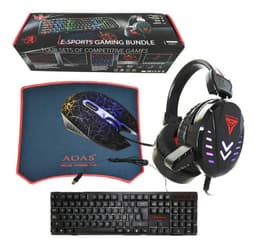Kit Gamer E-Sport Pro 4 En 1 Teclado + Mouse + Auricular + Pad - Negro