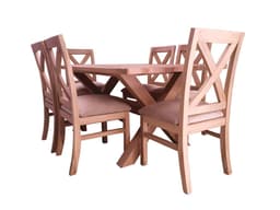 Comedor 6 Sillas cruz 100x180 beige