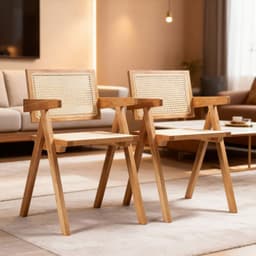 Pack 2 Sillas Comedor Chandigarh Ratan Madera