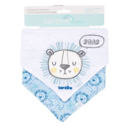 Set 2 Babero Bandana Blanco Leon Nino