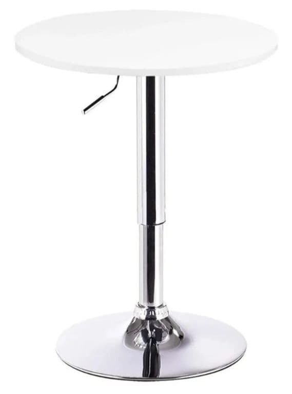 Mesa Bar de Altura Regulable 80 CM MDF Color Blanco