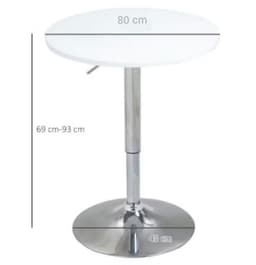Mesa Bar de Altura Regulable 80 CM MDF Color Blanco