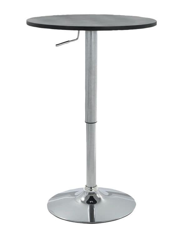 Mesa de Bar Altura de Luxe Metal Regulable 60cm Diametro Negra
