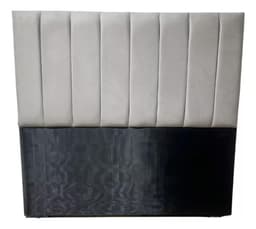 Respaldo 2 Plazas Piso Capitone Premium 150x140 CM Gris Claro Felpa