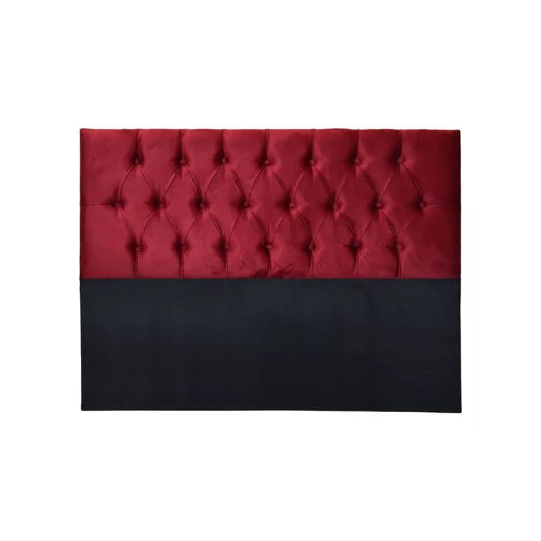 Respaldo 2 Plazas Piso Capitone Premium 150x140 CM Burdeo Felpa - Burdeos