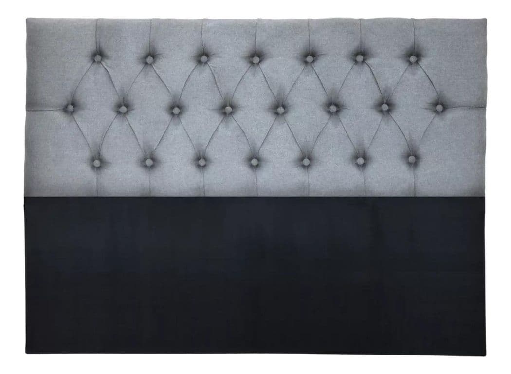 Respaldo 2 Plazas Piso Capitone Premium 150x140 CM Gris Claro Lino - Gris Claro