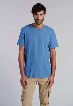 Polera Lino Albany Celeste Celeste S