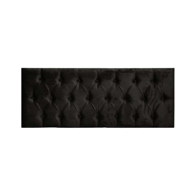 Respaldo Elegante King Capitone 180x60 CM Negro Felpa Botones