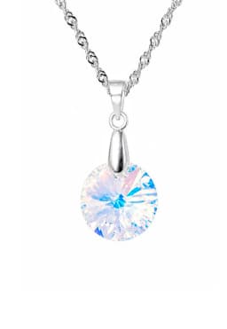 Collar Paris Plata 925 creado cristales de Swarovski Aurora Boreal Blanco TALLA UNICA