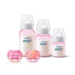 3 Mamaderas Rosa + 2 chupetes 6-18m Pink D Sin BPA