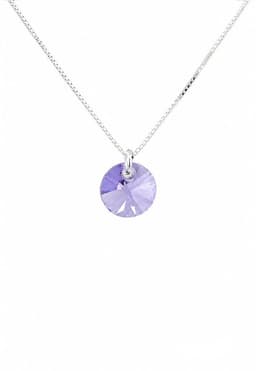 Collar Punto De Luz Plata 925 creado con cristales de Swarovski Violet Violeta TALLA UNICA