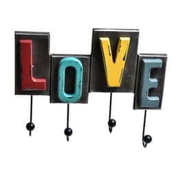 Perchero madera 4 Ganchos Love 30x25x6 cm