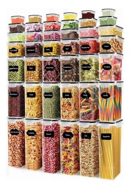 Set 42 Contenedores Hermeticos Almacenamiento Cocina Plasticos