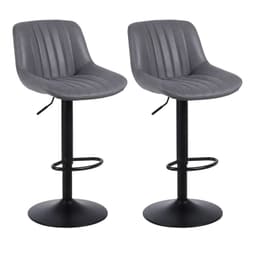 Pack 2 Sillas de Bar New York con Respaldo y Reposapies Gris