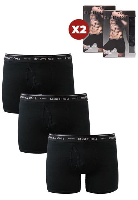 Pack 6 Boxer talla M negros Negro M