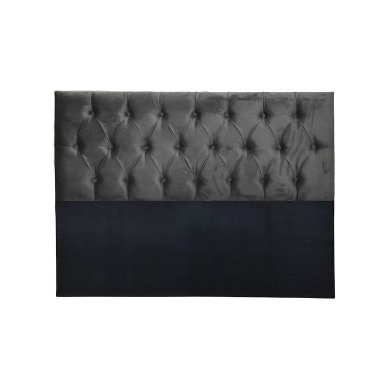 Respaldo Super King Piso Capitone Premiun 200x140 CM Gris Oscuro Felpa