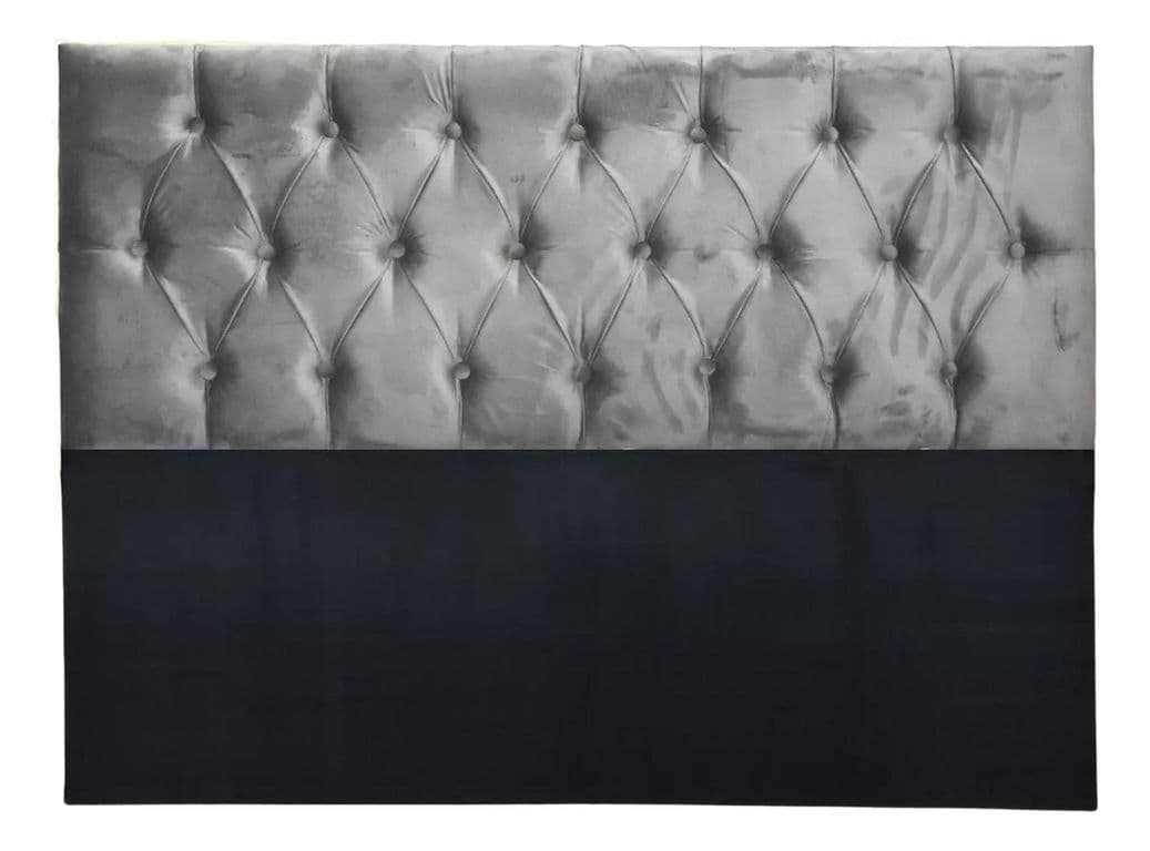 Respaldo 2 Plazas Piso Capitone Premium 150x140 CM Gris Claro Felpa