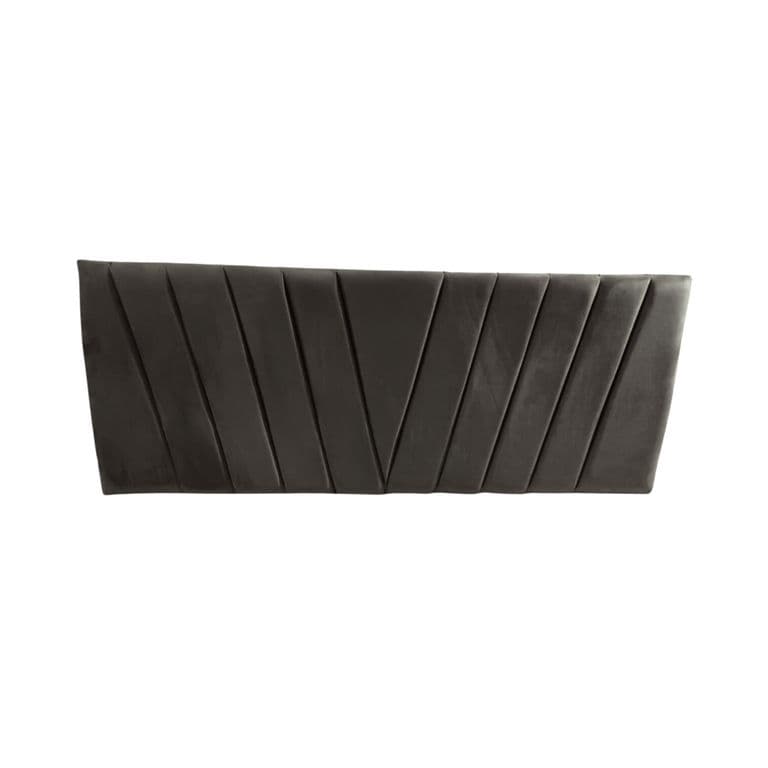 Respaldo Elegante 1 Plaza Capitone En V 105x60 CM Gris Oscuro Felpa - Gris Oscuro
