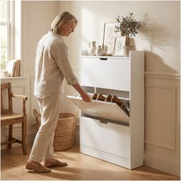 Zapatero Organizador Estante Zapato Hall Armario 110x78x17cm blanco