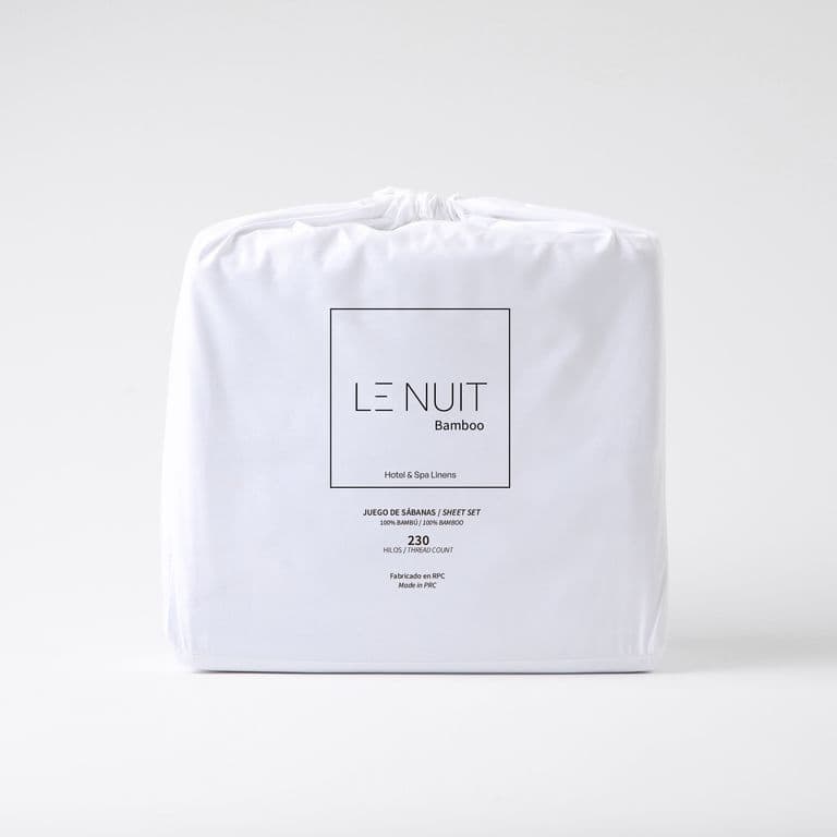 Sabanas King 100% Bambu Twill 230 Hilos Essentials Liso Blanco