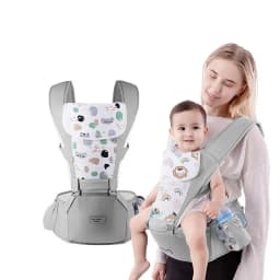 Portabebe Ergonomico Asiento Multifuncional 6 En 1 Gris