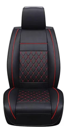 Funda Asiento Auto Premium Eco Cuero Lisboa Negro y Rojo