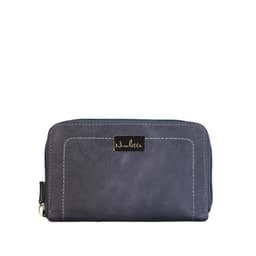 Billetera Mujer azul 100% cuero genuino Azul TALLA UNICA