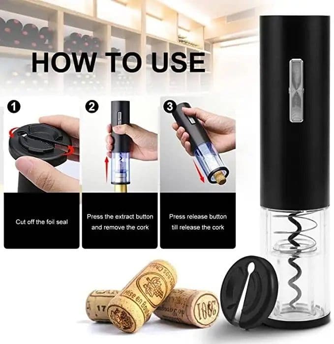 Sacacorchos Electrico Automatico Recargable USB