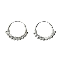 Aros Argolla Alba Pelotitas 16mm Plata Fina 925 Plateado TALLA UNICA