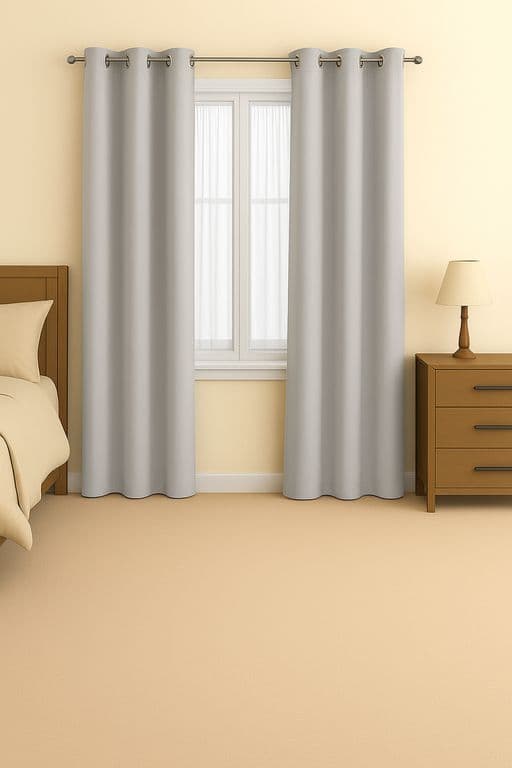 Pack 2 Cortina de Tela Delgada 100% Blackout Marfil 225x140 cm