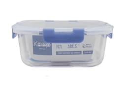 HERMETICO CUADRADO 2200ML GLASS AZUL