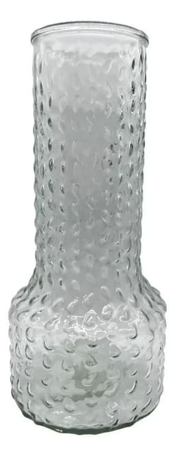 Florero Jarron Decorativo Vidrio Diseno Puntos 30cm - Blanco