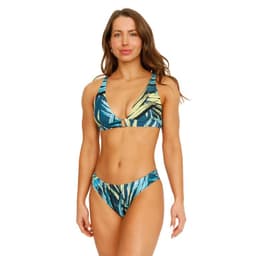 Traje de Bano Mujer Bikini Laura Hojas Azul - Azul Azul L
