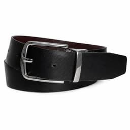 Cinturon Casual Edwards 100% Cuero Natural Reversible Negro-Cafe Cafe M