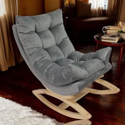 SILLA MECEDORA COQUETTE GRIS FELPA