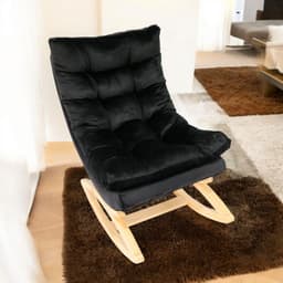 SILLA MECEDORA COQUETTE NEGRO FELPA