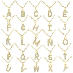 Collar Bano Oro 18k Letra Inicial Brillitos X Dorado TALLA UNICA
