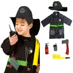 Disfraz y Accesorios Bombero Traje Negro