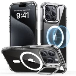 Carcasa Para iPhone 16 Pro Hybrid Stash Stand Transparente