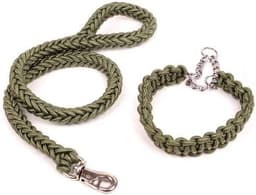 Correa Trenzada Para Perros Grandes + Collar De Ahorque XL