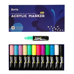 12 MARCADORES ACRILICOS JUMBO (PUNTAS ANCHAS DE 10 MM)