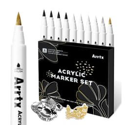 10 MARCADORES DE PINTURA ACRILICA PUNTA DE PINCEL