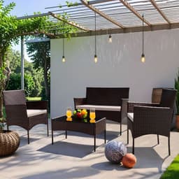 Juego de Living de Terraza Brisa 4 Piezas para Exterior Marron