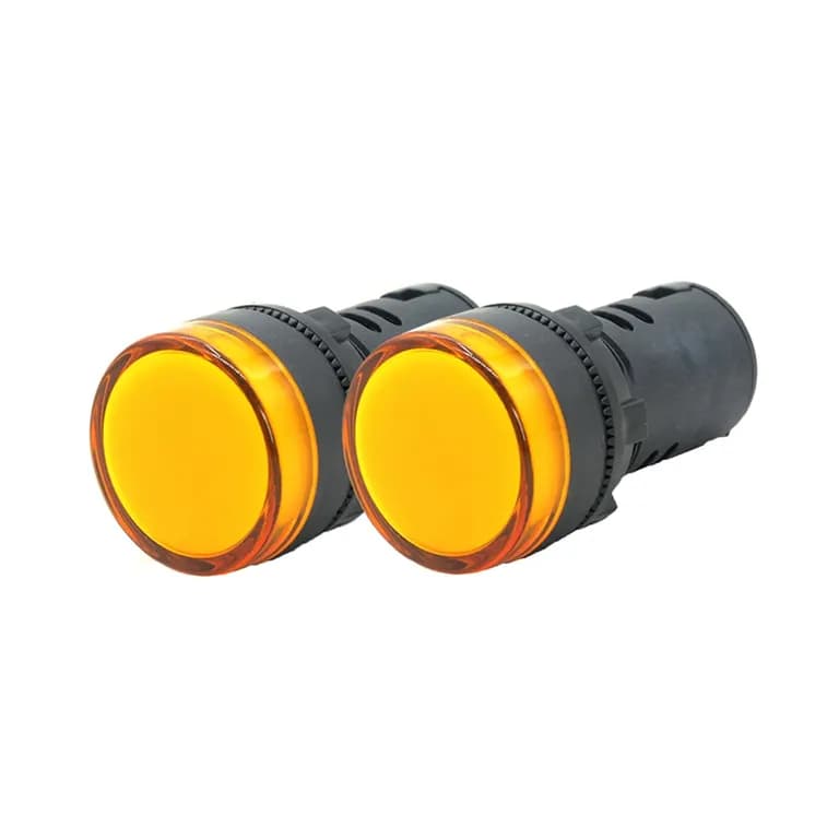 Luz Piloto Led Amarillo 22mm 220v Pack 2 Unidades