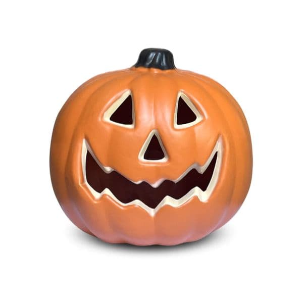 Adorno Calabaza Giratoria Con Luz Led 15x14cm